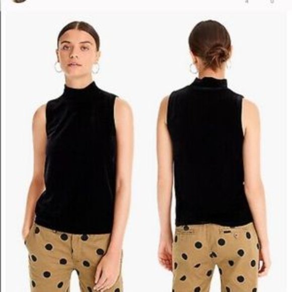 J. CREW Burgundy Velvet Mock-neck Tank sz XXS - Picture 7 of 7